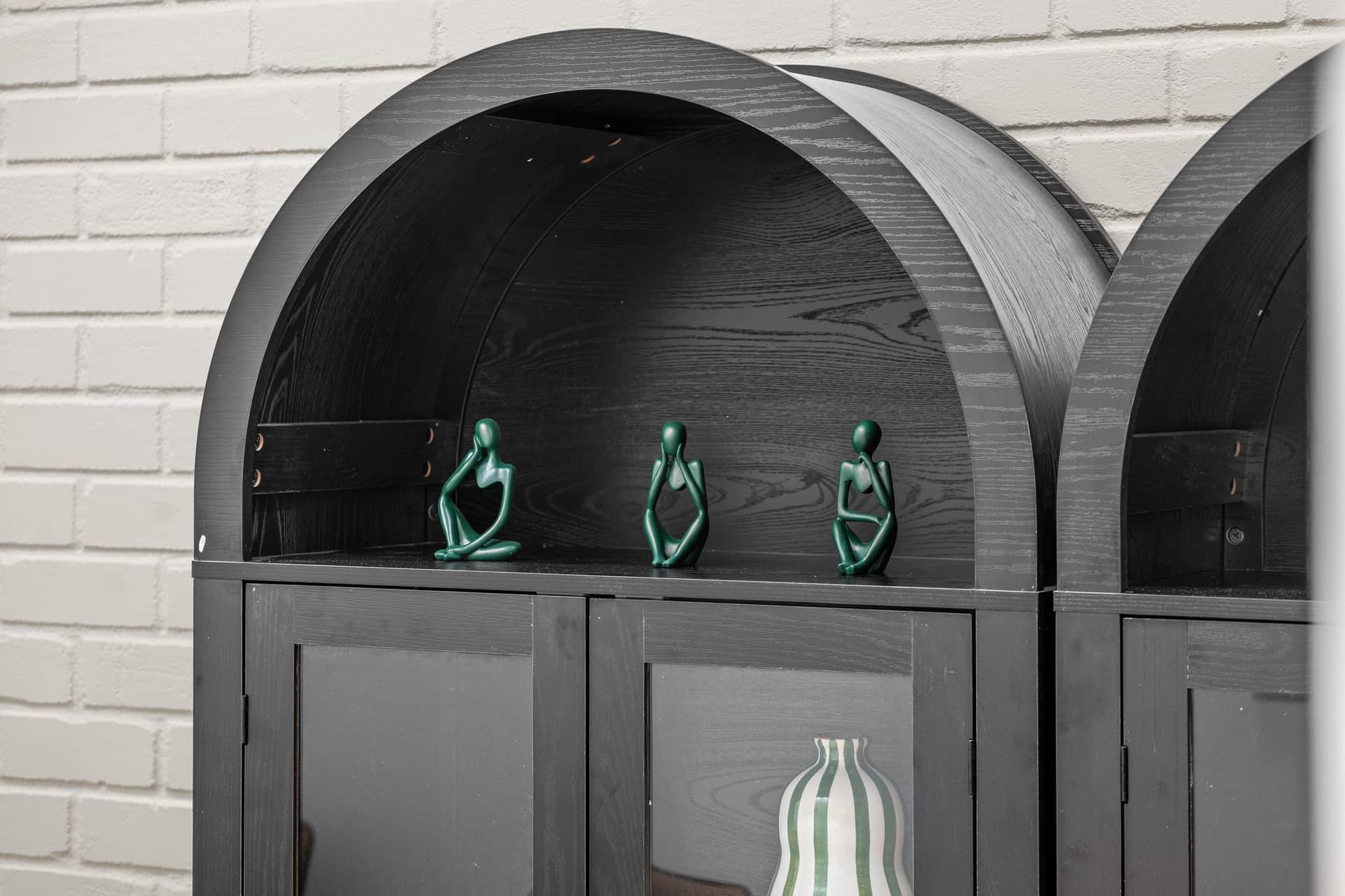 Arched display cabinets in the erth. dental consultation room